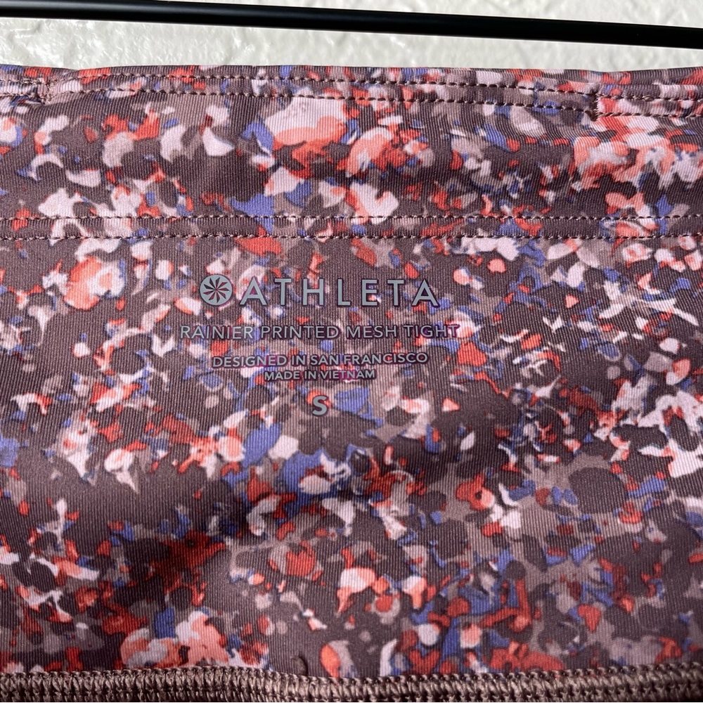 Athleta Rainier Printed Mesh Tight Leggings Size Speckled Spotted Pattern - Picture 15 of 16